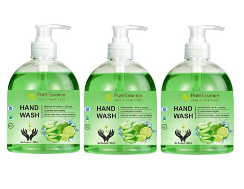 Pure Essence Hand Wash Enriched With Lime & Aloe Vera – Combo Pack Of 3 (300Ml Per Bottle)