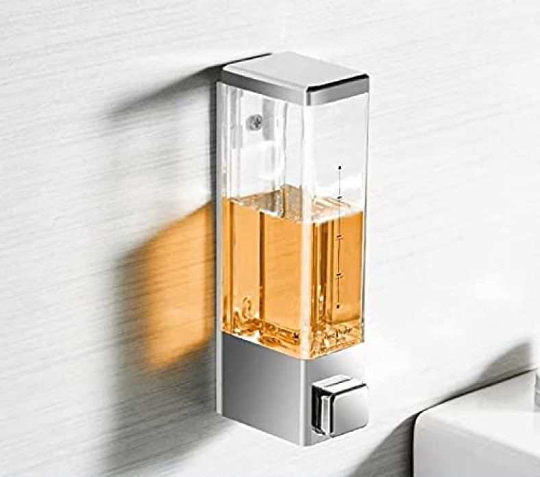 Evergreen 350 Ml Abs Wall Mounted Liquid Dispenser For Home And Office (Chrome Plated) (Pack Of 1)