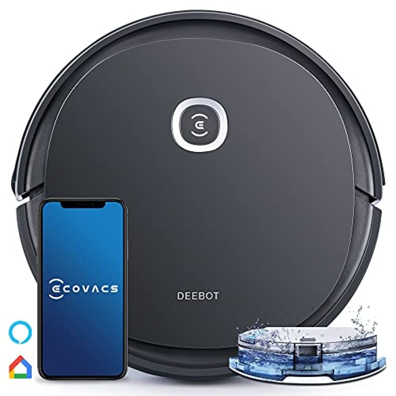 Ecovacs Deebot U2 Pro Robotic Vacuum Cleaner And Ozmo Mopping,Large Dust Bin & Water Tank With App & Voice Control,4-Stage Cleaning System For Carpets & Hard Floors
