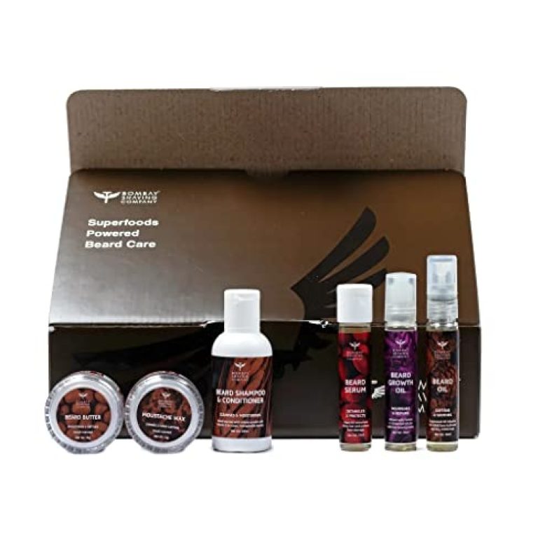 Bombay Shaving Company | 6-In-1 Complete Beard Care Kit | Gift Kit For Men | Beard Shampoo, Beard Growth Oil, Beard Oil, Beard Serum, Moustache Wax, Beard Butter | Gift For Men
