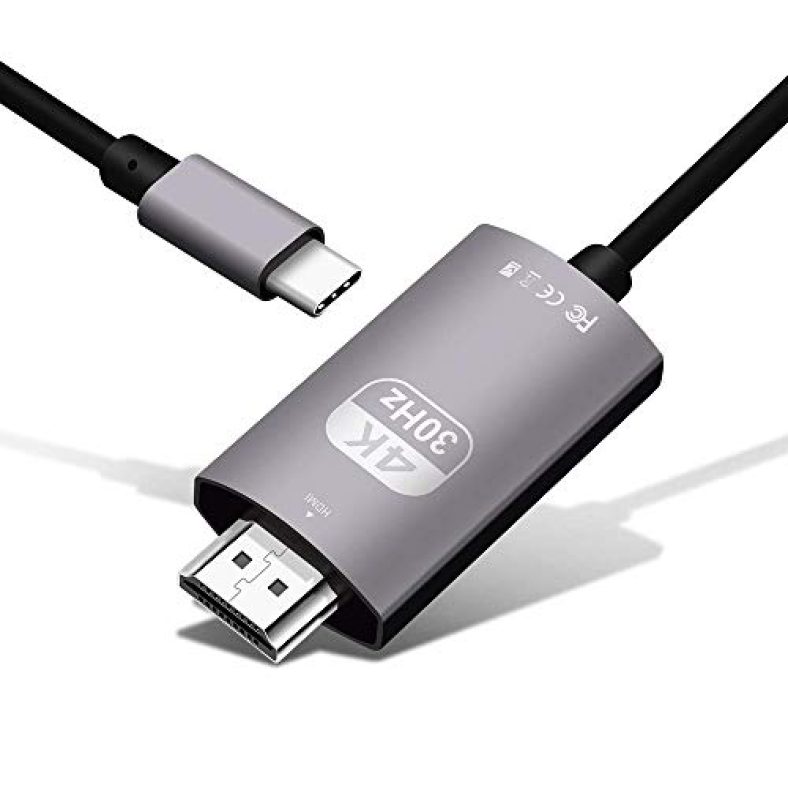 Kinsound Usb C To Hdmi Cable, 4K@30Hz Type C To Hdmi 4K Thunderbolt 3 Compatible With Macbook Pro/Macbook Air 2018, Imac 2017, Surface Book 2, Samsung S20/S21, More Usb C Devices (2M)