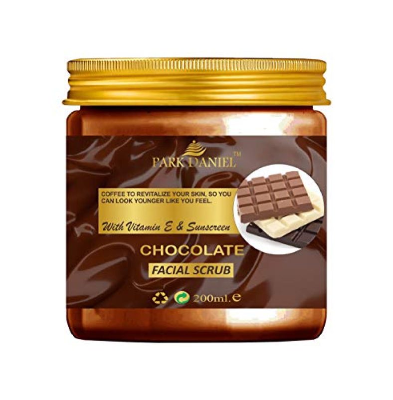 Park Daniel Premium Chocolate Facial Scrub- With Vitamin E & Sunscreen Effect-Deep Cleansing, Exfoliation, Pigmentation Removal, Softening & Smoothening, Replenishing & Rejuvenation(200 Ml), Black