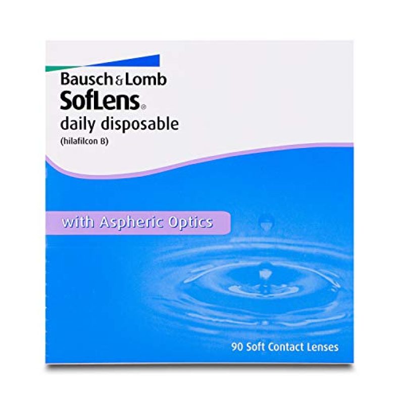 Bausch & Lomb Softens Daily Disposable Contact Lense With Lenscarekit- 90 Pieces (-8.00)
