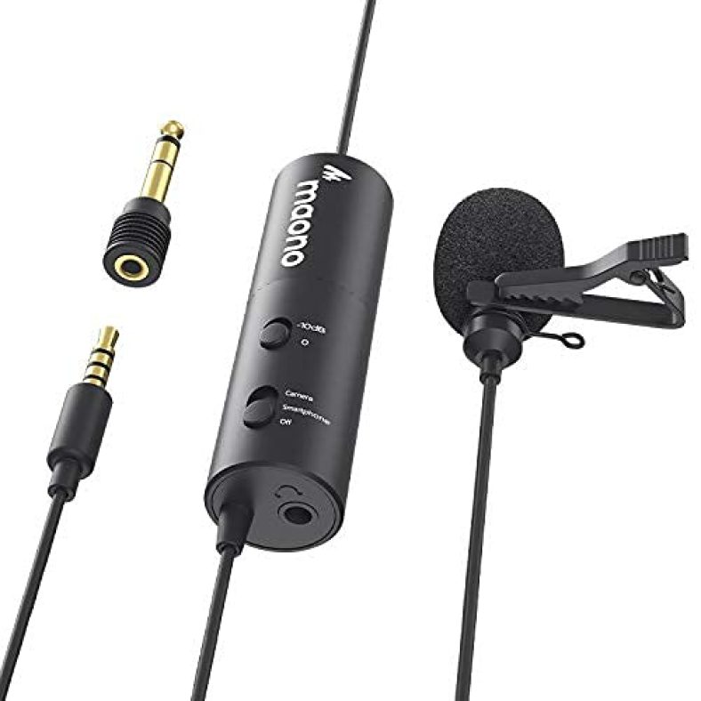 (Renewed) Maono Au-102 Collar Mic For Mobile And Youtube Recording. Noise Cancellation Condenser Microphone For Singing, Gaming, Vlogging, Pc