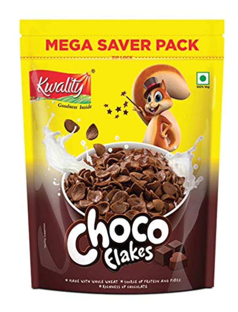Kwality Choco Flakes, Made With Whole Wheat, Zero% Maida, Source Of Protein And Fibre, Richness Of Chocolate (1Kg, Pack Of 1)