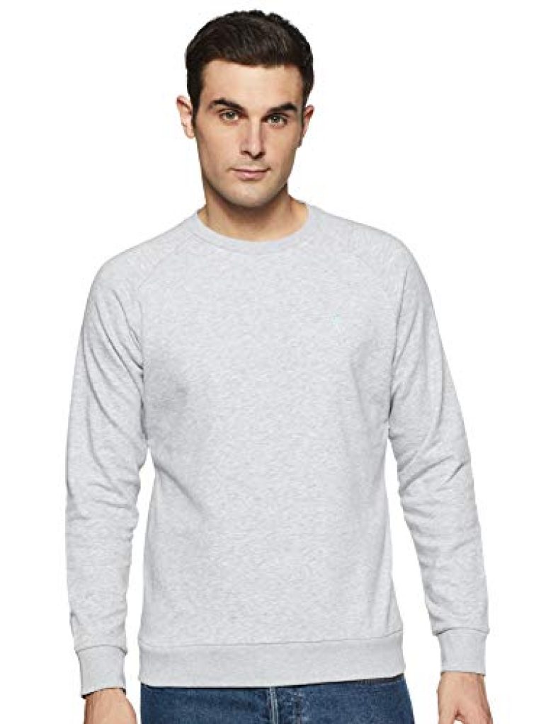 Red Tape Men’S Cotton High Neck & Crew Neck Sweatshirts (Rws0047-M_Grey_M)