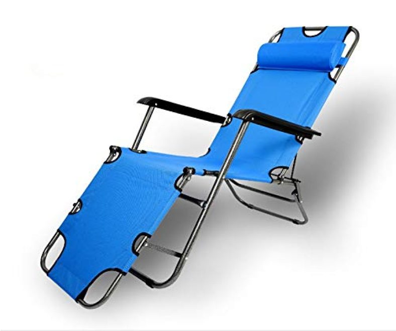 Golden Bird International Metal Folding Living Room Chair,Desk Chair, Lounge Chair, Patio, Outdoor Pool, Lawn, Reclining,Travelling Chair With Removable Pillow (Standard, Multicolor)