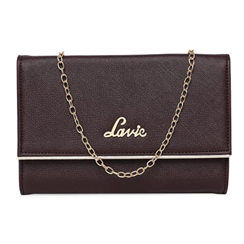 Lavie Women’S Small Framed Foldover Clutch | Detachable Chain Sling Strap | Ladies Purse Wallet