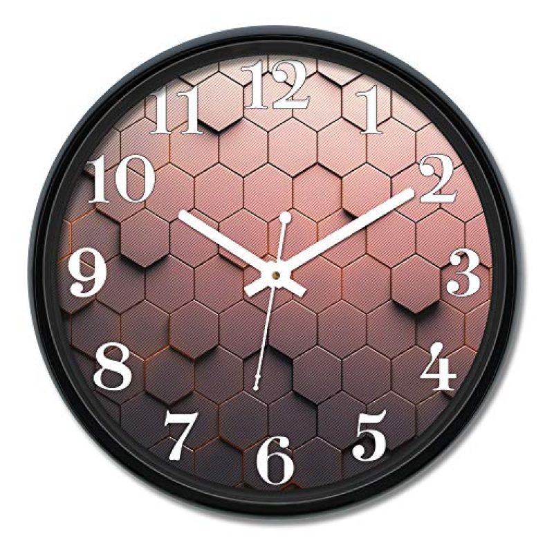 Amazon Brand – Solimo 12-Inch Wall Clock – Redwood Hive (Silent Movement)