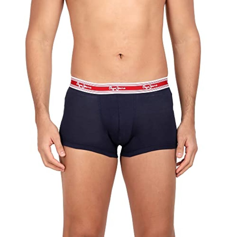 Pepe Jeans Innerwear Men’S Cotton Trunks(Pack Of 2) (Clt03-02_True Blue_True Blue_70-75_True Blue_75 Cm)