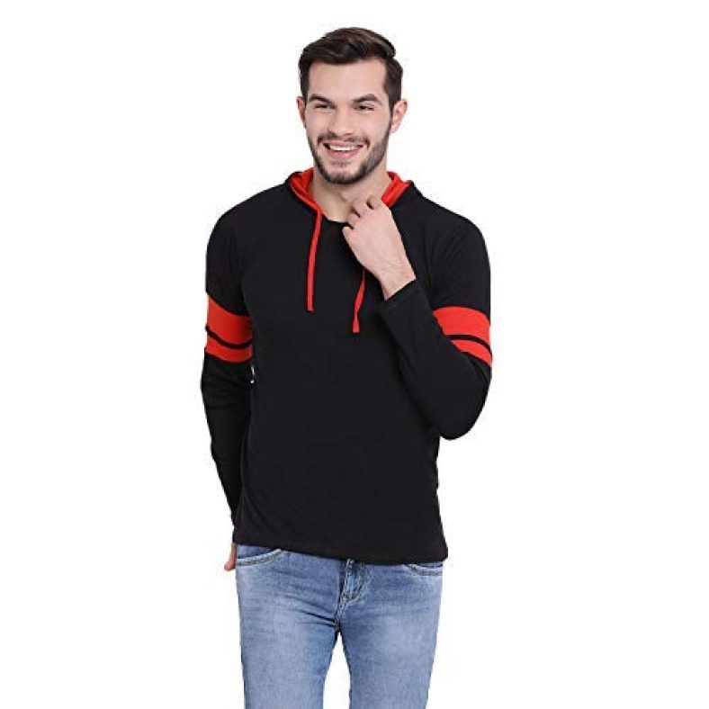 Vimal Jonney Men’S Cotton Hooded Neck Hoodie (T_12_Blk01-L_Black_L)