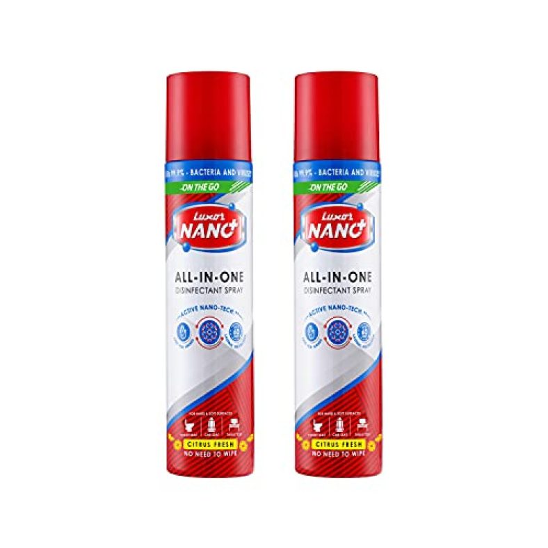 Luxor Nano All-In-One  Disinfectant Spray, Citrus Fresh – Pack Of 2 (180 Ml)