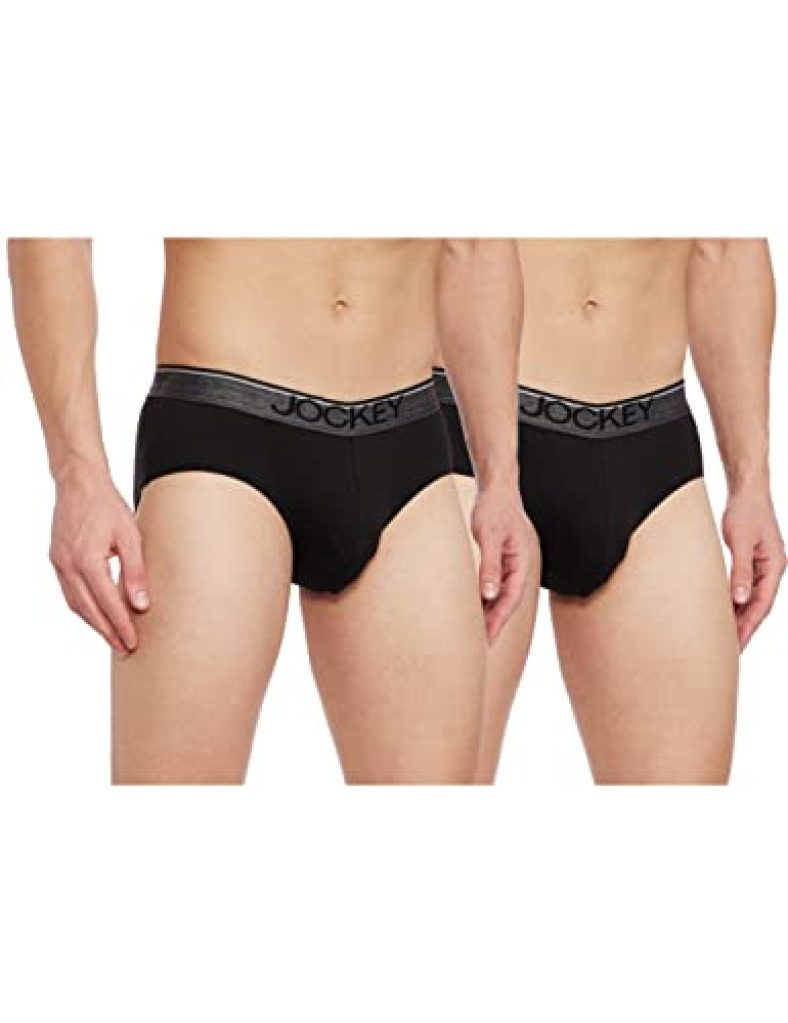 Jockey Men’S Super Combed Cotton Briefs With Ultrasoft And Durable Waistband (Pack Of 2) 8037_Black_S