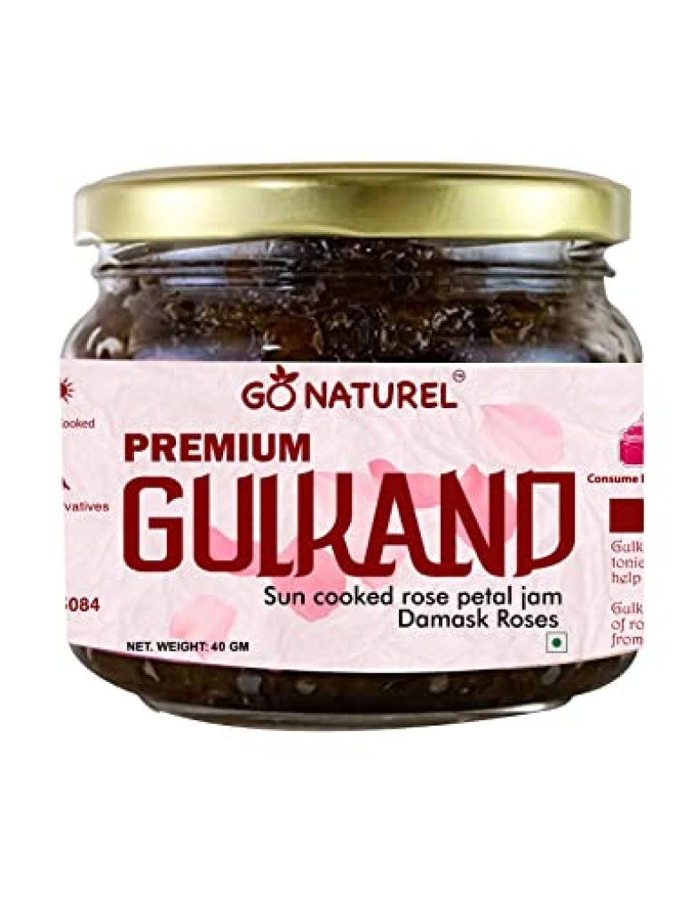 Go Naturel Premium Gulkand | Rose Petal Jam | Rock Sugar | Glass Jar | 40 Gram