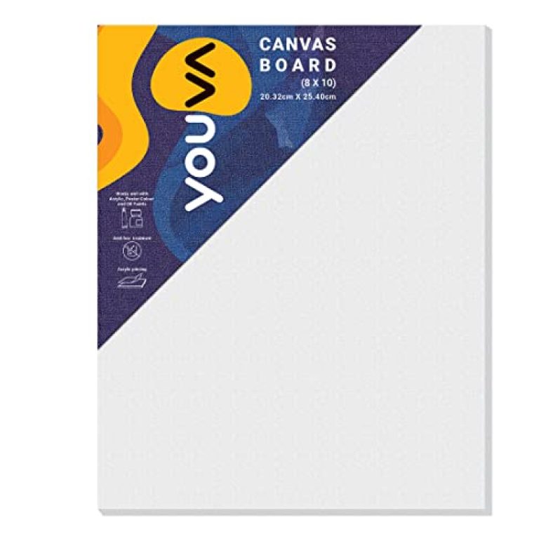 Navneet Youva | Primed Canvas Board For Acrylic And Oil Colour Painting | 8X10 Inch | For Students And Budding Artists
