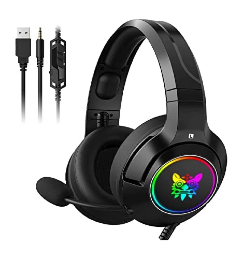 Gaming Headset Pc Gaming Headphone With Microphone Noise Canceling Rgb Led For Pc Ps4, Ps5,