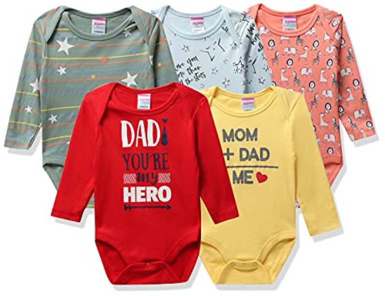 Mom’S Love Hf Fs Star Aop Unisex Inf P05 Bodysuit Regular Baby And Toddler Sleepers (Hfc11078Xxubds_Assorted1_06-09Mnth)