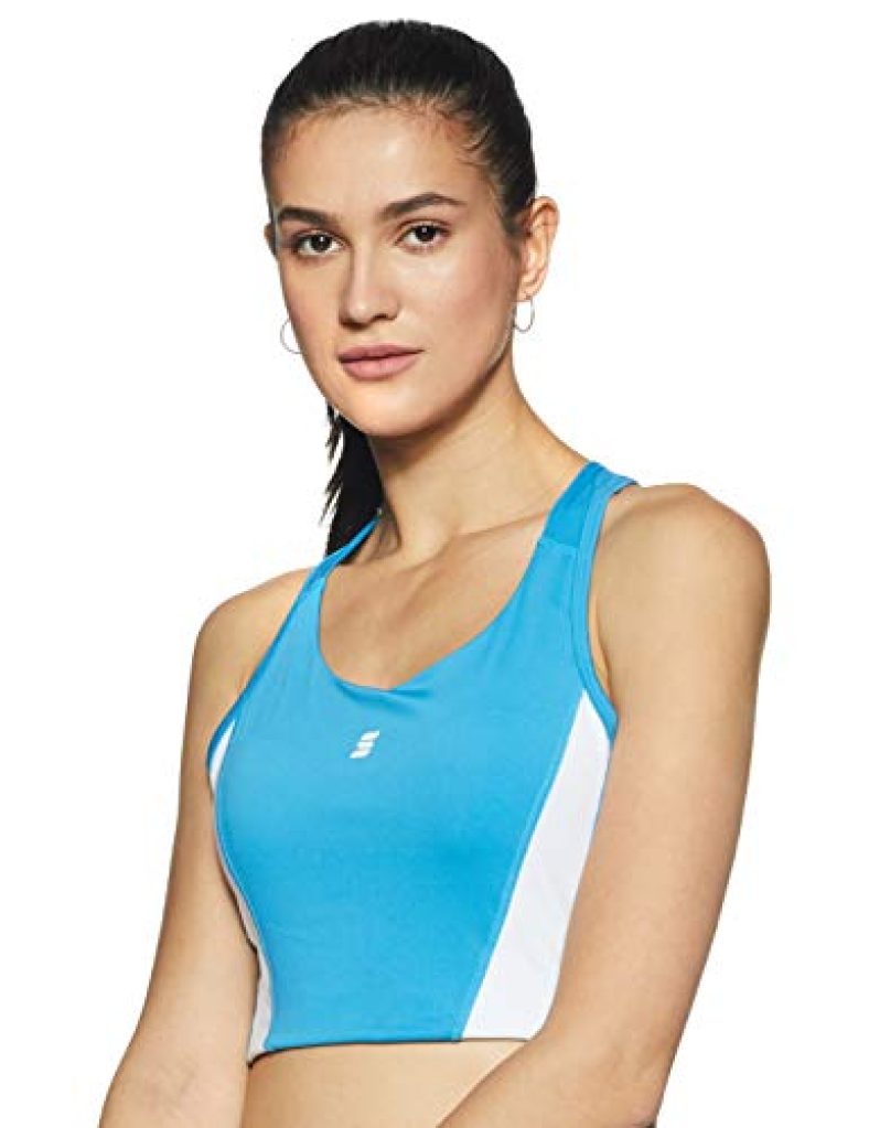 Amazon Brand – Symactive Women’S Full Cup Sports Bra (Symact-Sb03_Sulphur Blue_Small)
