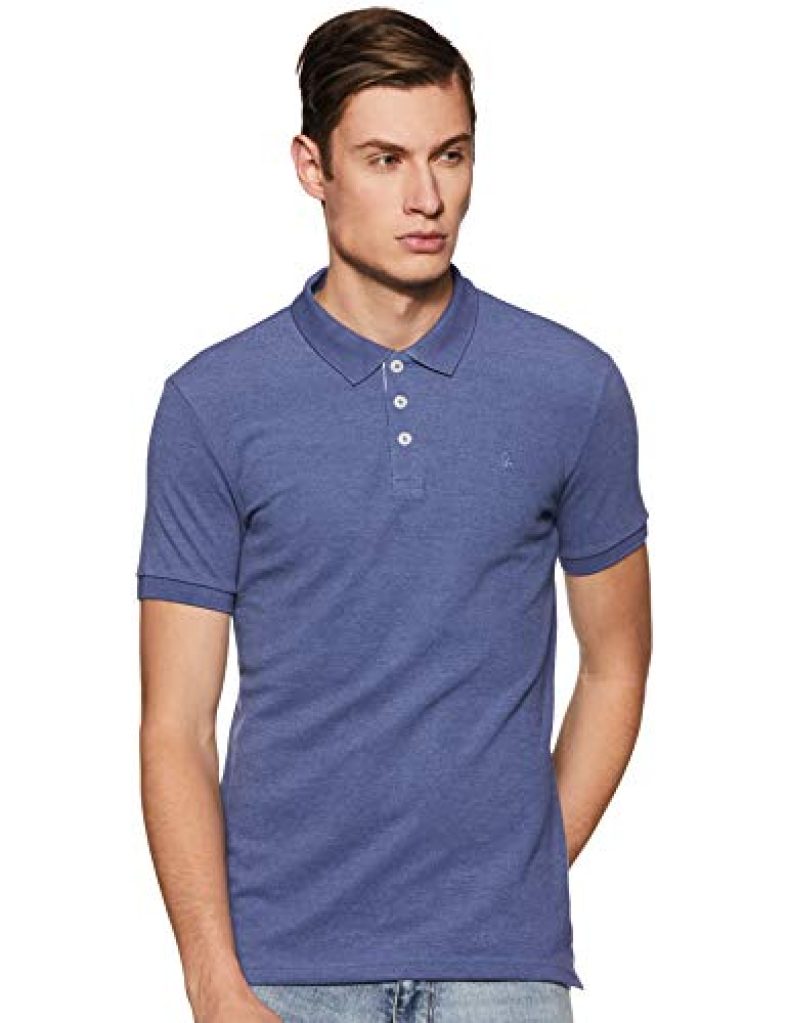 United Colors Of Benetton Men’S Solid Regular Fit Polo (18P3Splj1041I_901_L_Blue L)