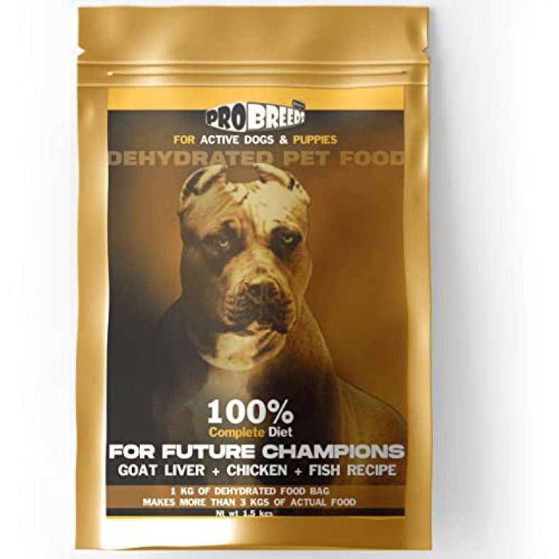 Pro Breed Dehydrated Puppy Food Dehydrated Dog Food Complete Diet – Goat Liver + Chicken + Fish (1Kg = More Than 3Kgs Of Actual Food) (200Gm)