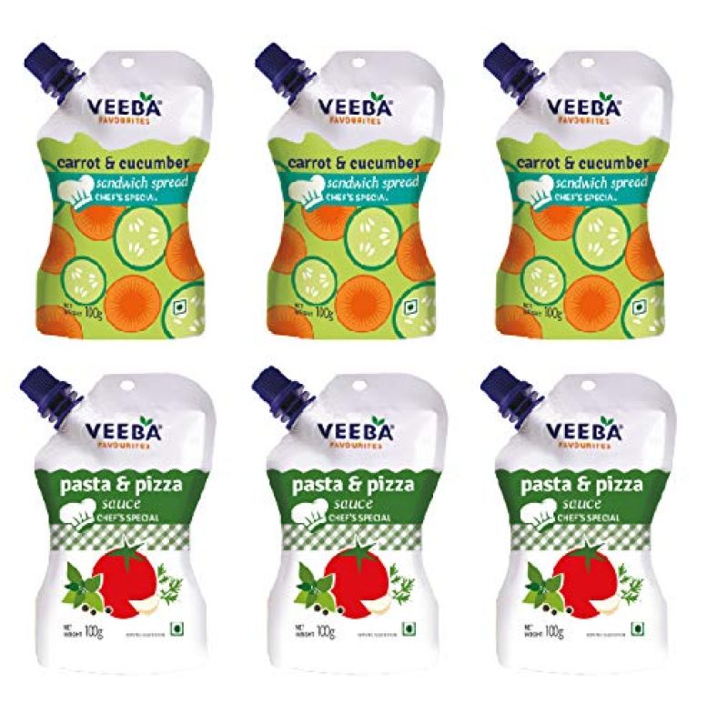Veeba Pasta-Pizza Chef’S Special (100G) And Carrot N Cucumber Chef’S Special (100G) – Pack Of 6 (3 Sachets Each)