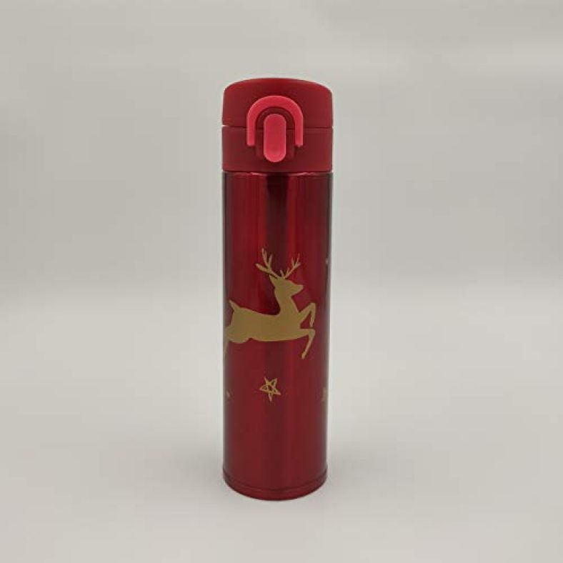 Vixon Premium Stainless Steel Vaccum Leak Proof Insulated 400 Ml Water Bottle, Sports Thermos Flask Keeps Cold 24 Hours, Hot 12 Hours (Red)