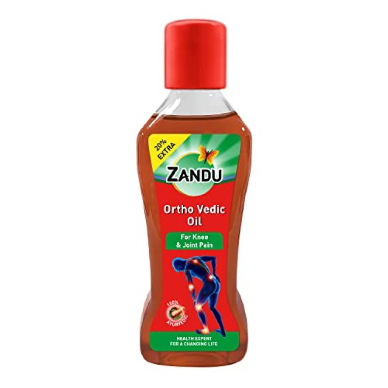 Zandu Ortho Vedic Oil | Ayurvedic Oil For Joint Pain, Muscle Pain, Osteoarthritis | Visible Improvement In 7 Days, 100Ml+20Ml Extra