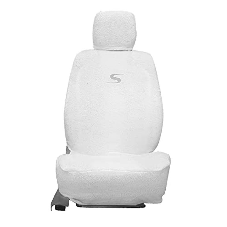 Kingsway Pure Cotton Towel Fabric Seat Covers For Renault Captur (Model Year : 2017 Onwards)(Color: White)