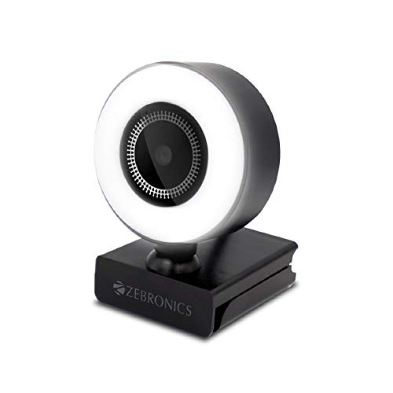 Zebronics Zeb-Ultimate Star Webcamera With 5P Lens 1920X1080 Full Hd Resolution With Built-In Mic, Auto White Balance, 16 Led Ring Lights With Brightness Control And 1.58M Cable