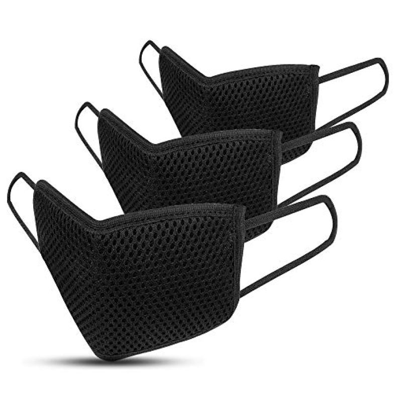Autofy Unisex Anti Pollution Face Mask (Pack Of 3) Protection Dust Washable Reusable Air Filter Smoke Protection Mask For Men & Women (Black) (Pack Of 3)