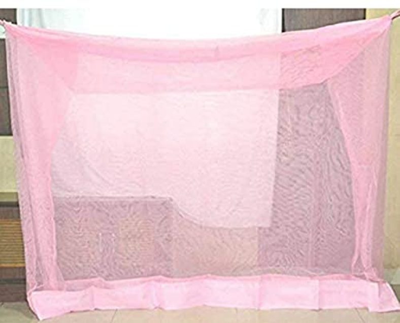 Agk Enterprises Polycotten Mosquito Net For Single Bad And Double Bed ( 4 Feet × 6 Feet )-Pink