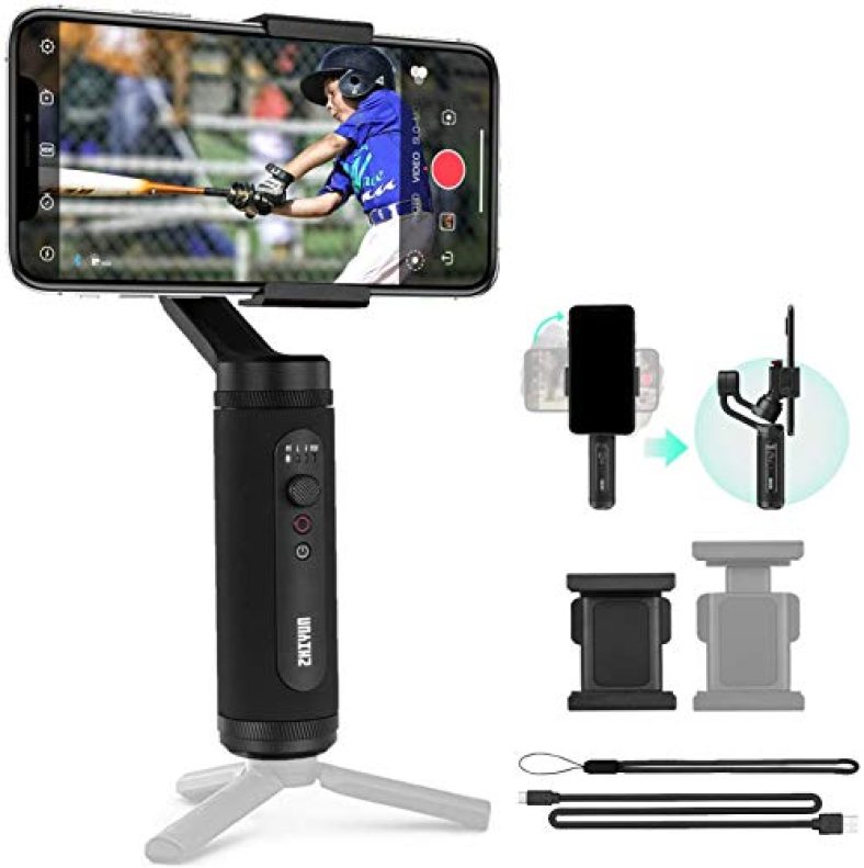 Zhiyun Smooth Q2 3-Axis Handheld Gimbal (With 2 Years Zhiyun India Official Warranty) For Smartphone, Small Pocket Size 260G Max. Payload 360 Degree Rotation Ios & Android Supported, Black