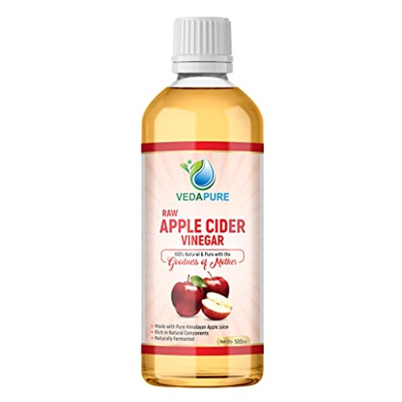 Vedapure Natural Raw Apple Cider Vinegar With Mother 500Ml- Undiluted & Unfiltered