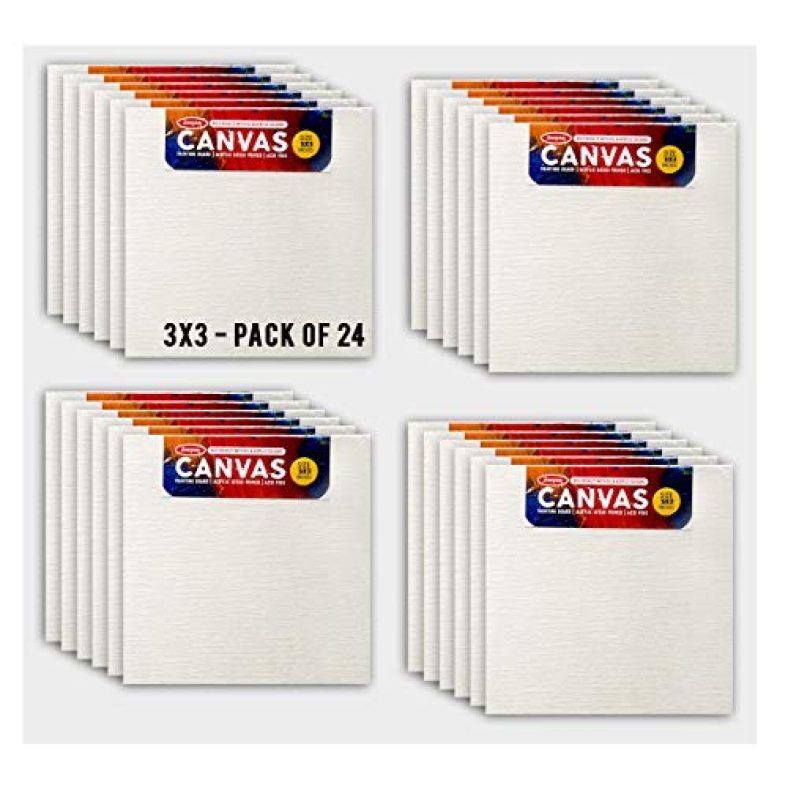 Anupam Cotton Canvas Board For Painting (24, 3″X3″), White (At-Apcb_P24_3X3)