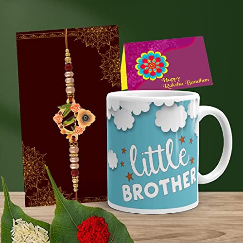 Tonkwalas Mug Rakhi Gift For Brother Combo Pack (Rakhi, Printed Coffee Mug, Roli Chawal, Greeting Card)(Tw-Mug-14-Cj)
