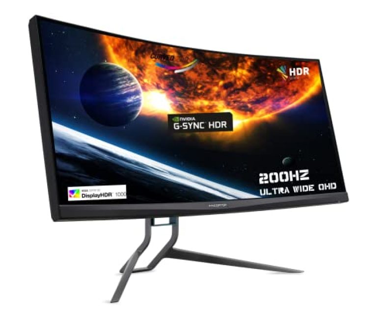 Acer Predator X35 1800R Curved88.90 Cm (35 Inch) Ultrawide Qhd Gaming Monitor I G-Sync Ultimate I Quantum Dot I 200Hz I Vesa Display Hdr 1000 I Adjustable Stand I Display Port, Hdmi Port & Usb 3.0 Hub