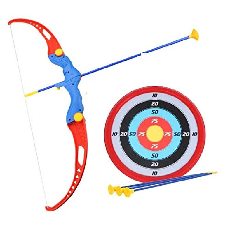 Amitasha Plastic Archery Bow And Arrow Toy Set With Target Board, Multicolour