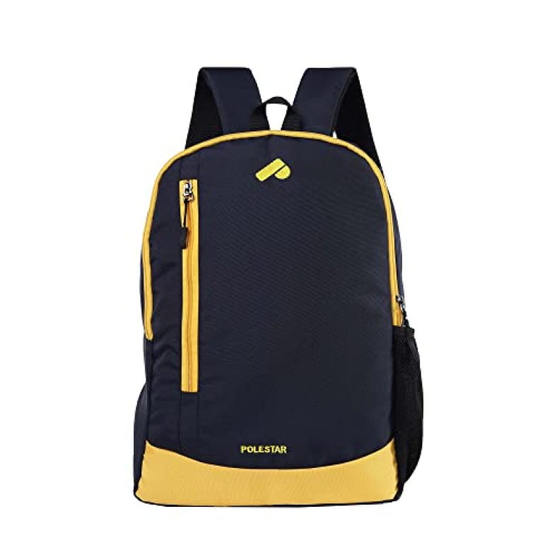 Polestar Beta 25 L College/ School/ Office/ Casual/ Travel Backpack With 15.6″ Laptop Compartment, Suitable For Men, Women, Girls & Boys, 1 Year Warranty – Navy Blue & Yellow