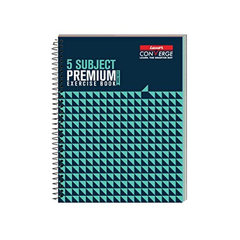 Luxor 5 Subject Spiral Premium Exercise Notebook, Single Ruled – (18Cm X 24Cm), 250 Pages