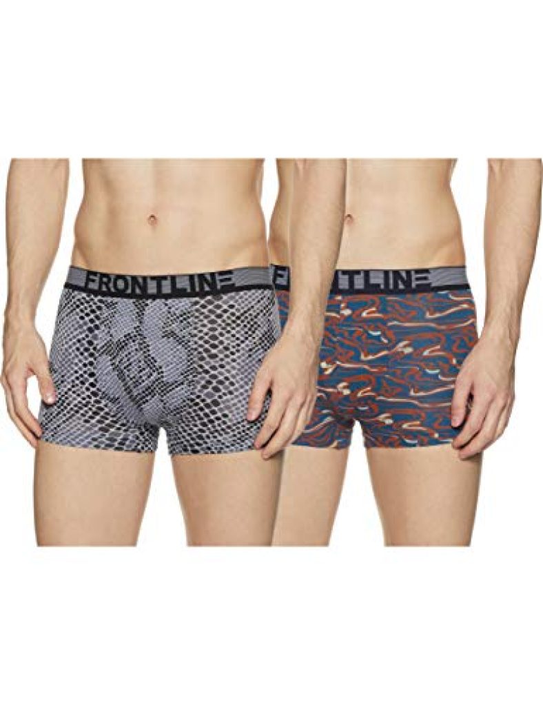 Rupa Men’S Cotton Trunks (Color & Print May Vary)(Pack Of 2) (Frontline Miniprinted Trunk_Assorted_85_Assorted_M)