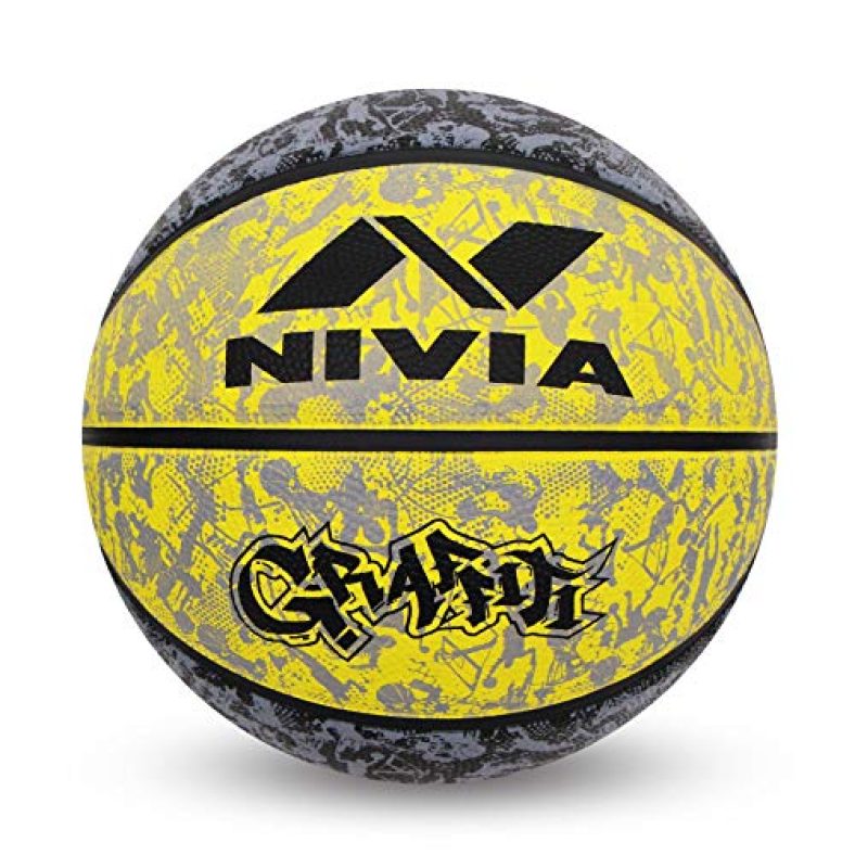 Nivia Graffiti Basketball – Size: 7 (Yellow)