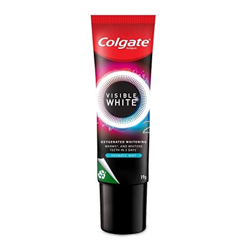 Colgate Visible White O2 Teeth Whitening Toothpaste Active Oxygen Technology – Aromatic Mint 19Gm