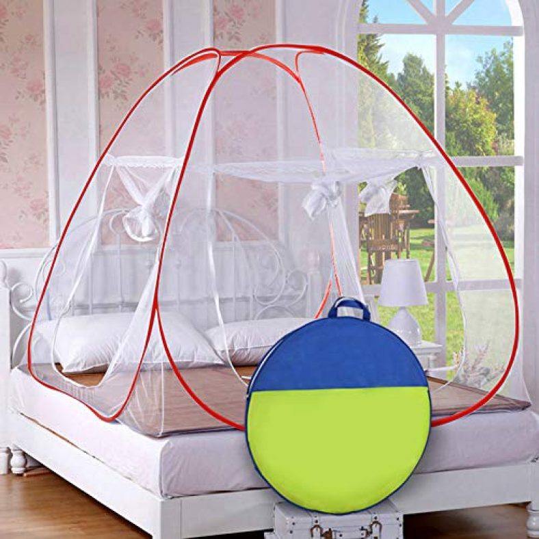 Story@Home Foldable Mosquito Net(King Size/Queen Size Double Bed) (Red) For Out Doors