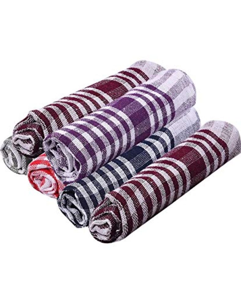 Gkt Home Cleaning Cloth Multipurpose Kitchen Towels Cotton Dish Napkin – Machine Washable – Multicolour 18X18 Inch – Pack Of 12, 180 Gsm