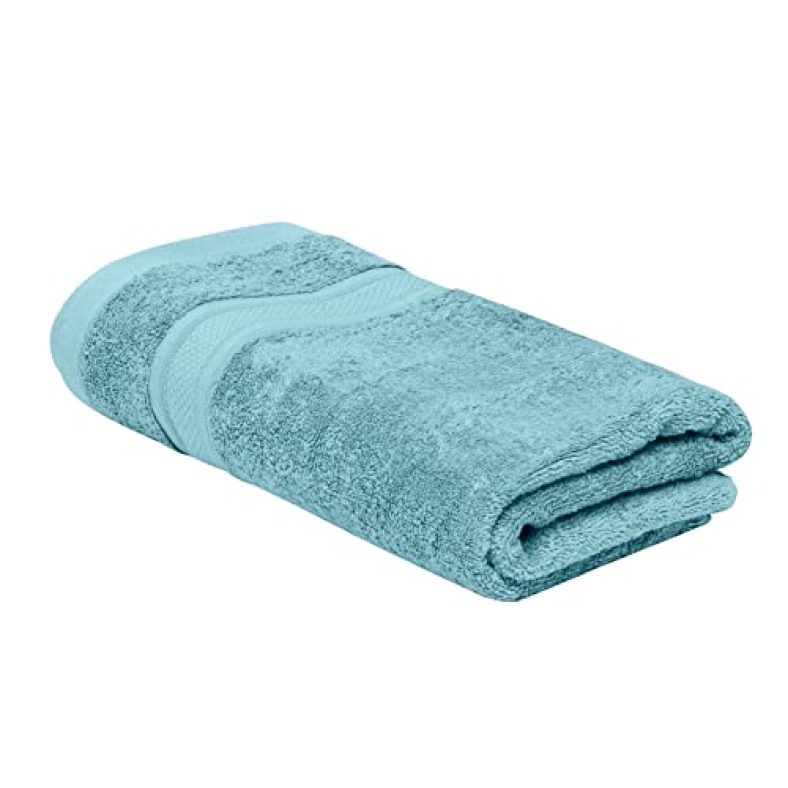 Rusabl Bamboo Bath Towel For Travel, Spas, Gyms | 100% Organic | 600 Gsm | Quick Dry Towel | Lightweight & Anti-Allergic | Ultra Soft, Anti-Odour (Sky Blue, 30 X 60 Inches, Large Size)