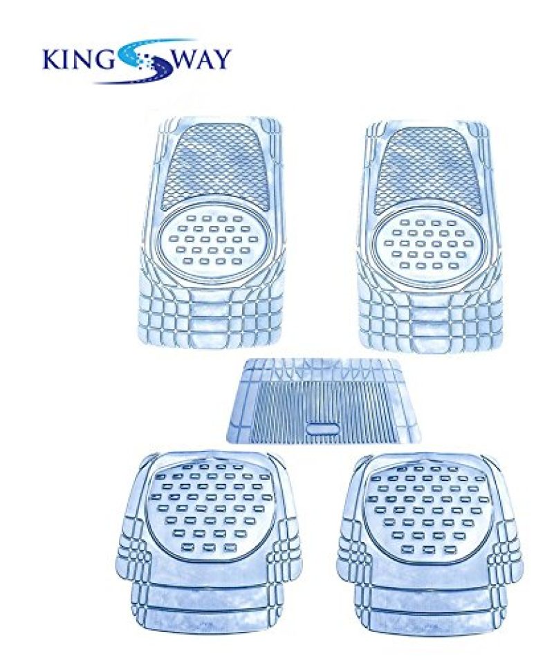 Kingsway Pvc Rubber Car Mats Of Heavy Quality For Skoda Rapid (Old Model) (Set Of 5, Transparent/Clear Color)
