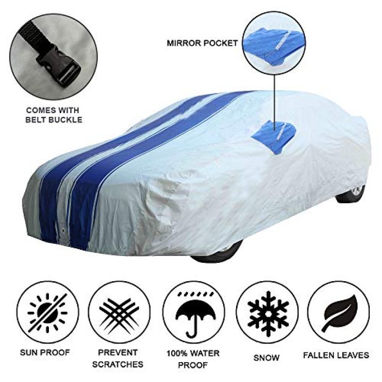 Oshotto/Recaro 100% Blue Dustproof And Water Resistant Car Body Cover With Mirror Pockets For Volvo S-60