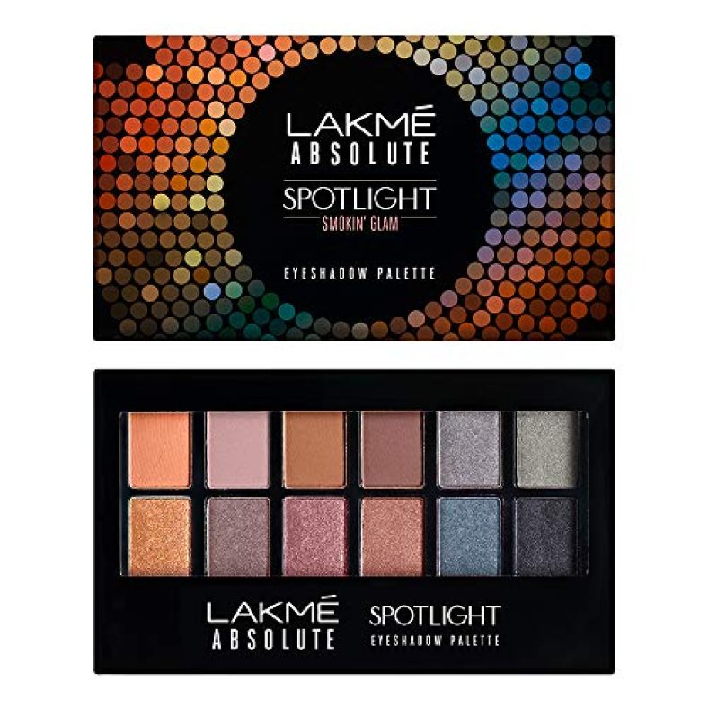 Lakmé Absolute Spotlight Eye Shadow Palette, Smokin Glam, 12 G