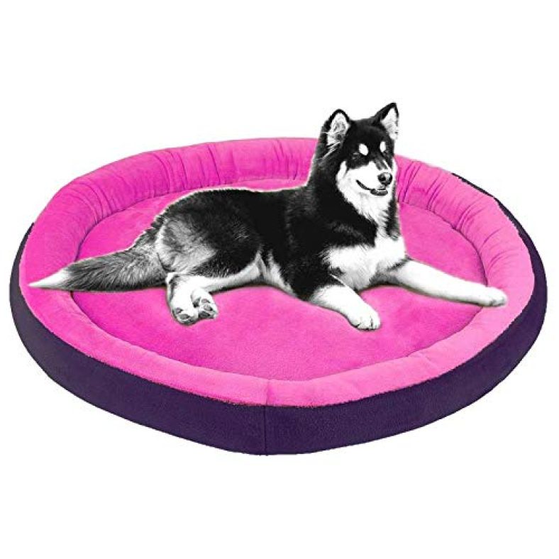 Kozi Pet Cozy Luxurious Soft Flecch Revesable Pink And Black Dual Color Dog And Cat Beds {Export Quality} Size Medium