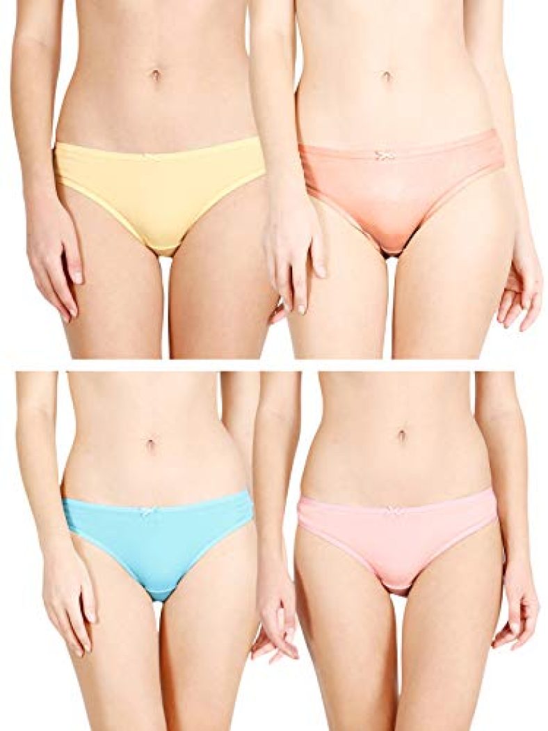 Lux Cozi For Her Women’S Plain Pack Of 4 Hipsters (Coziher_Pty_Teens_4Pc_Multicolor_75) (Colors And Prints May Vary)